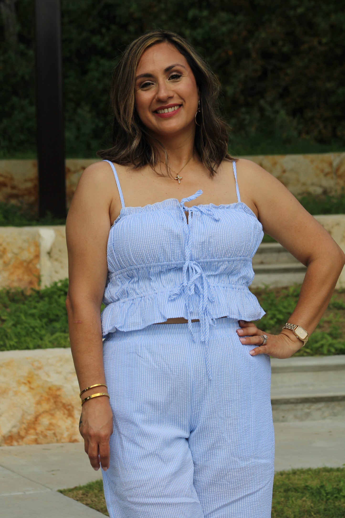 TWO PIECE TANK TOP AND WIDE-LEG PANTS SET