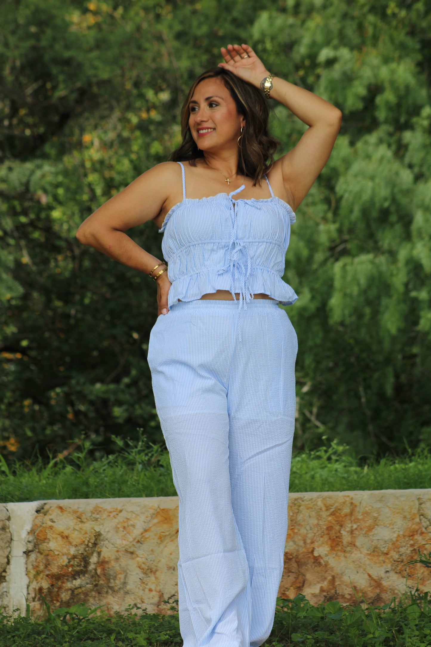 TWO PIECE TANK TOP AND WIDE-LEG PANTS SET