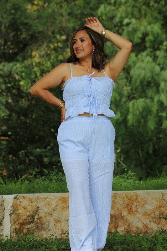 TWO PIECE TANK TOP AND WIDE-LEG PANTS SET