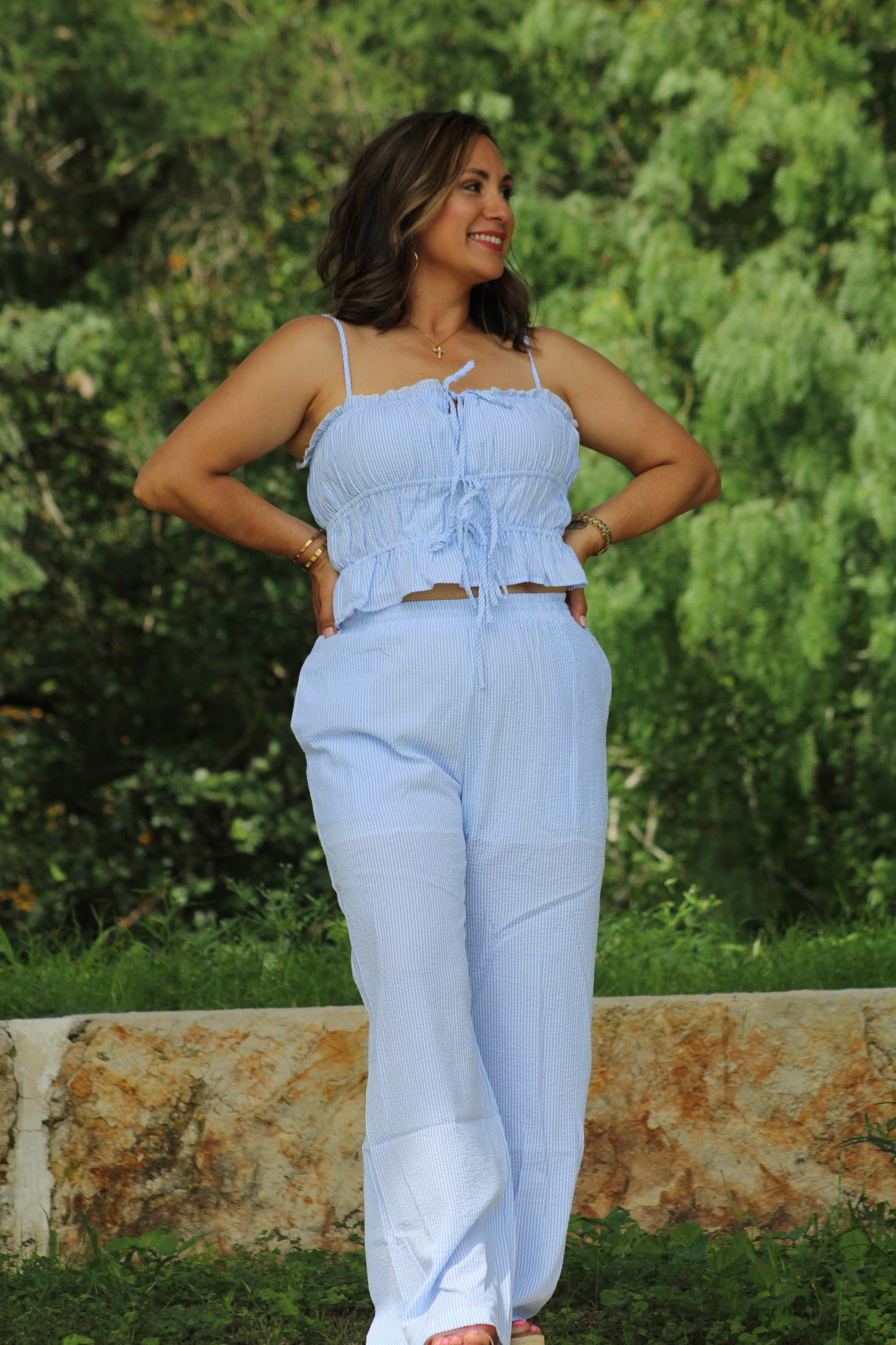 TWO PIECE TANK TOP AND WIDE-LEG PANTS SET