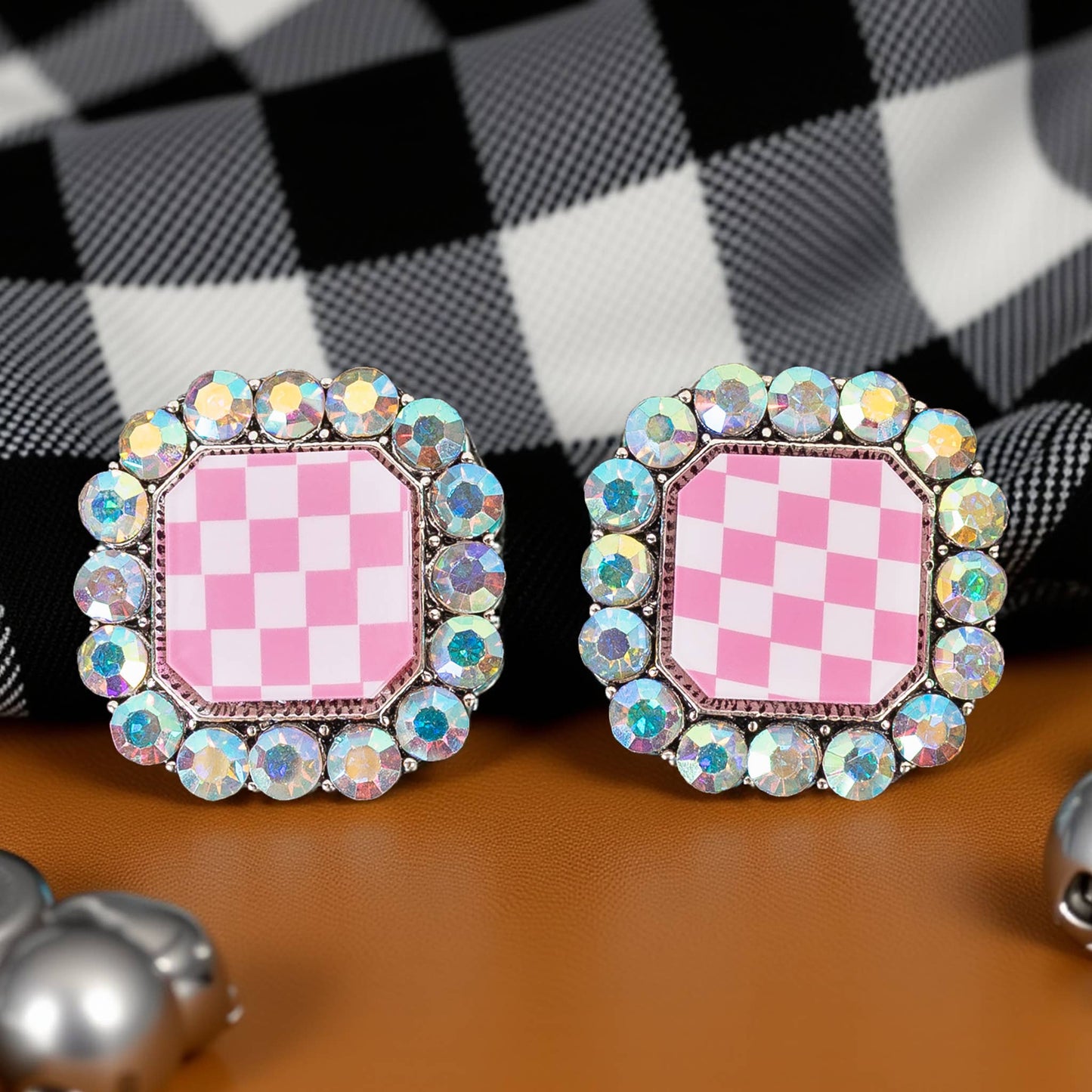Checkered Print Earrings
